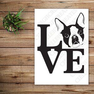 *2 for $20* Boston Terrier Love vinyl decal Sticker Handcrafted